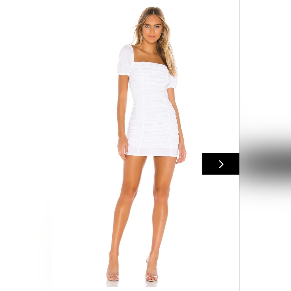 Superdown White Ruched Mini Dress - Picture 3 of 14